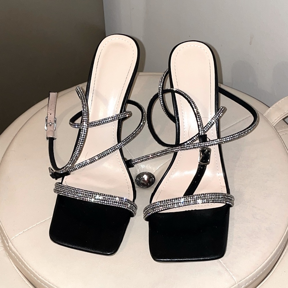 Beautiful Rhinestone Wrap Heels
